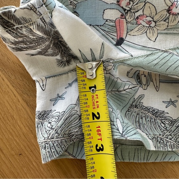 C&C California 100% Linen Shorts Size 6 Tropical Print Tie Front Coastal Boho - Picture 10 of 10